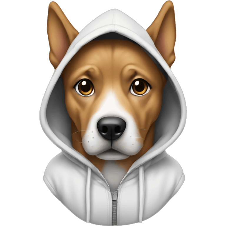 Dog wearing hoodie emoji