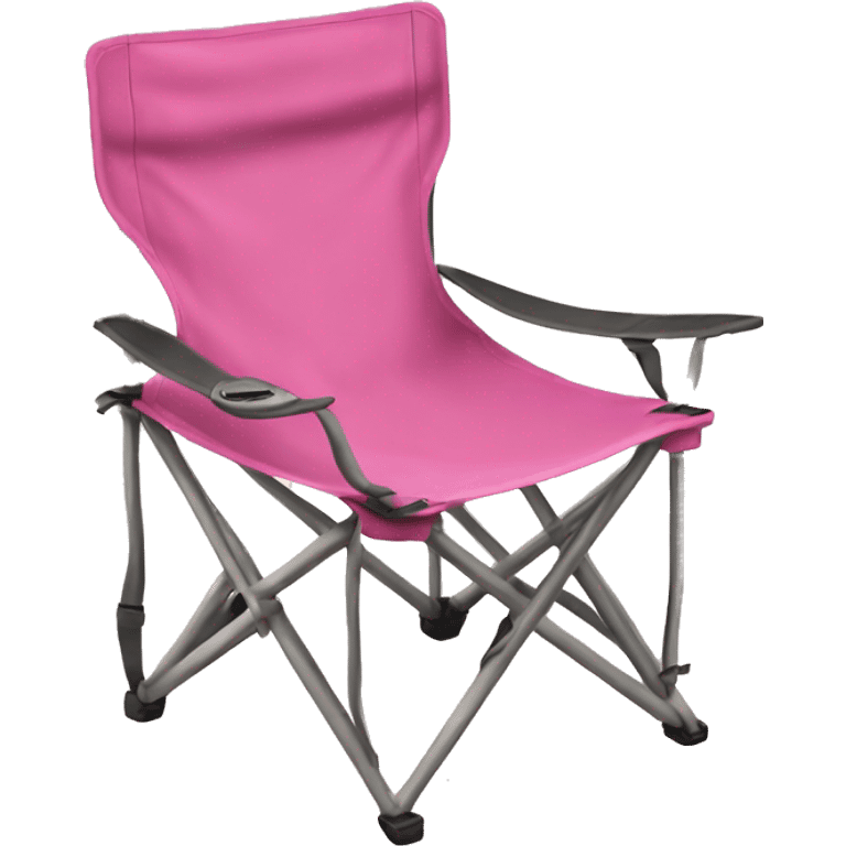 Realistic pink camping chair isolated.  emoji