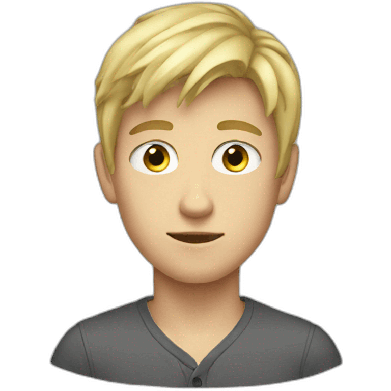 blond teenage boy with gray eyes emoji