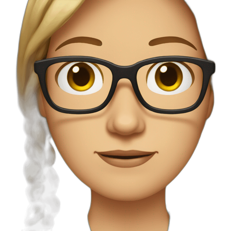 Pam Beesly with glasses emoji