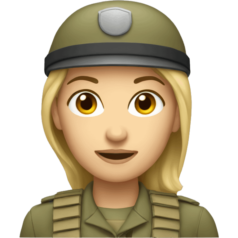 a caucasian female soldier emoji