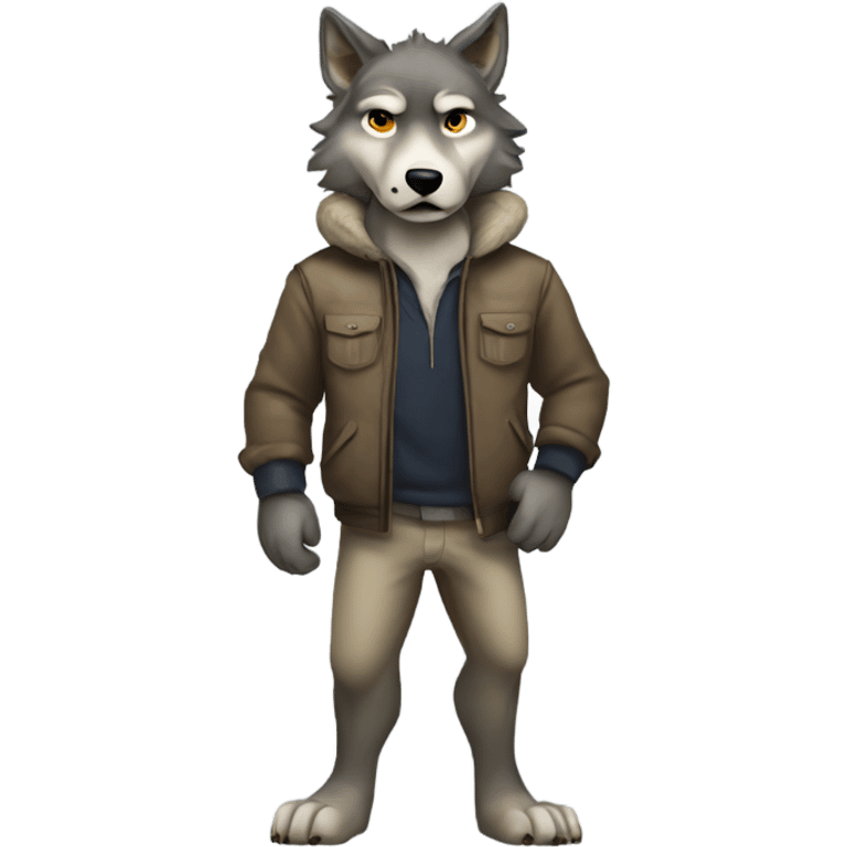 Full body wolf caught off guard  emoji