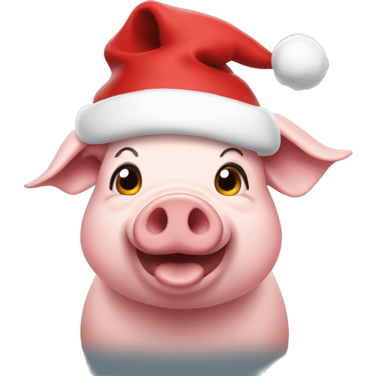 Pig wearing a Santa Claus hat  emoji