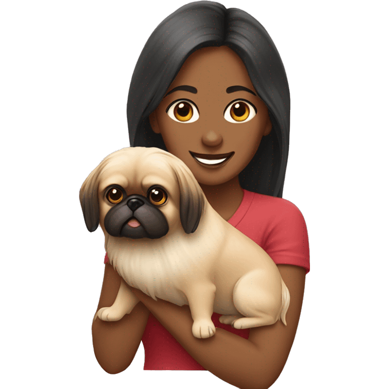 Woman with Pekingese emoji