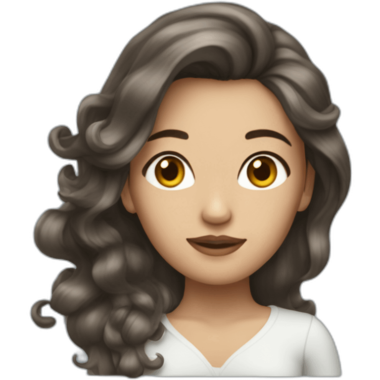 Brunnette woman with marmaid hair emoji