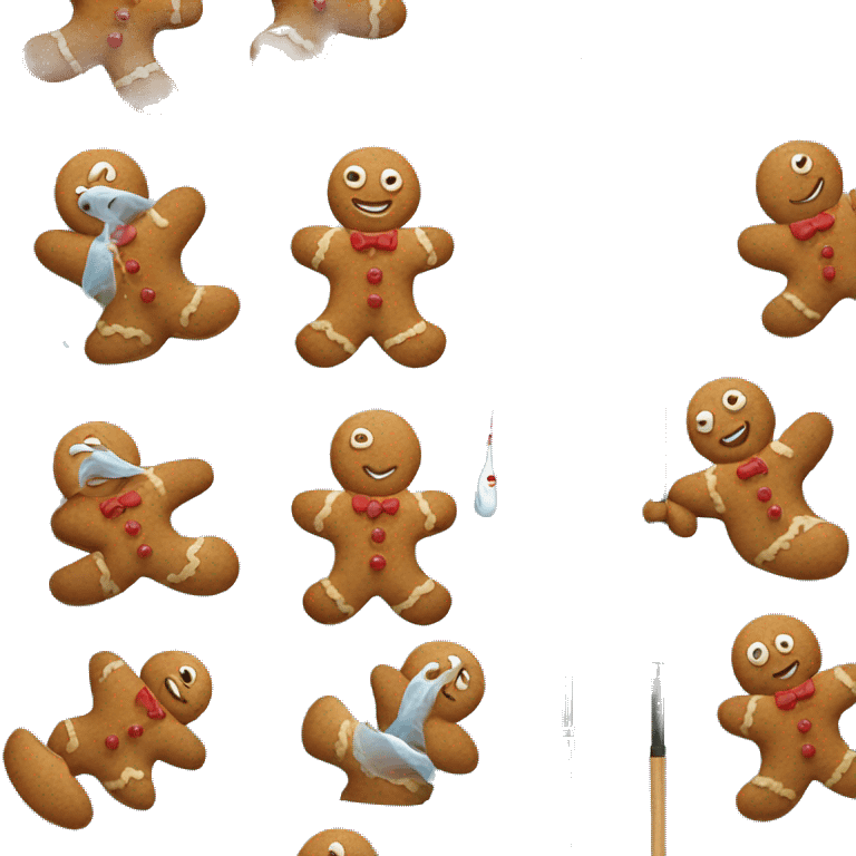 gingerbread man holding a fishing rod emoji