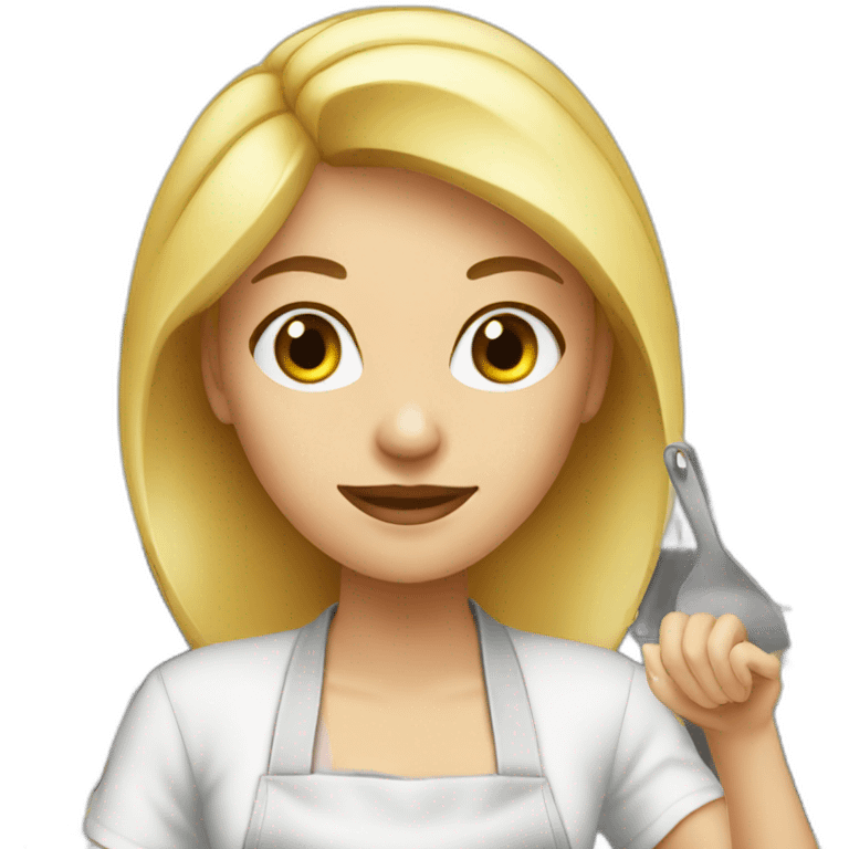 blonde woman cooking emoji