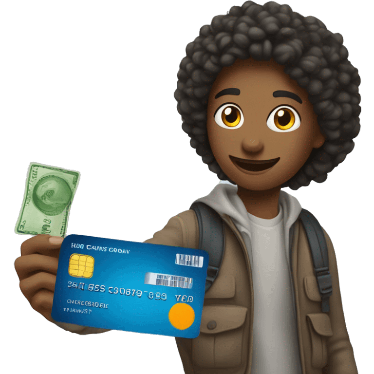 Student hoding bank card emoji