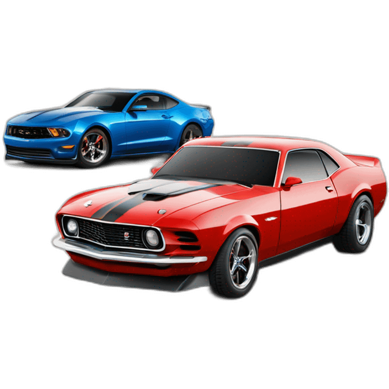 Race Ford mustang and Chevrolet Camaro emoji