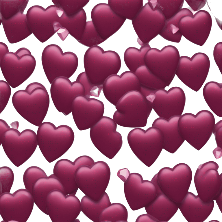 crystal shimmer burgundy heart emoji