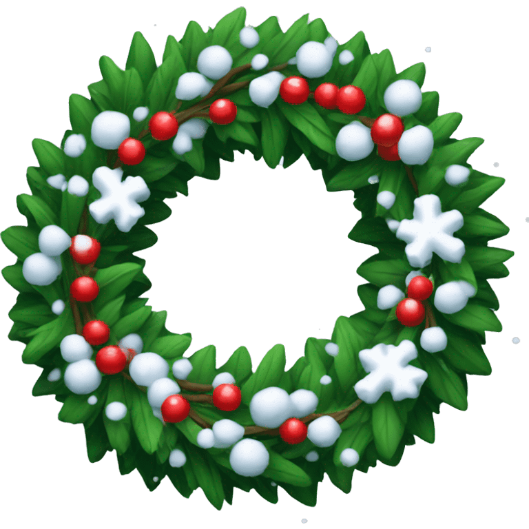 Wreath with snow  emoji