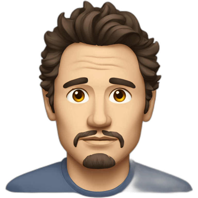 james franco serious cartoon wearing shirt emoji