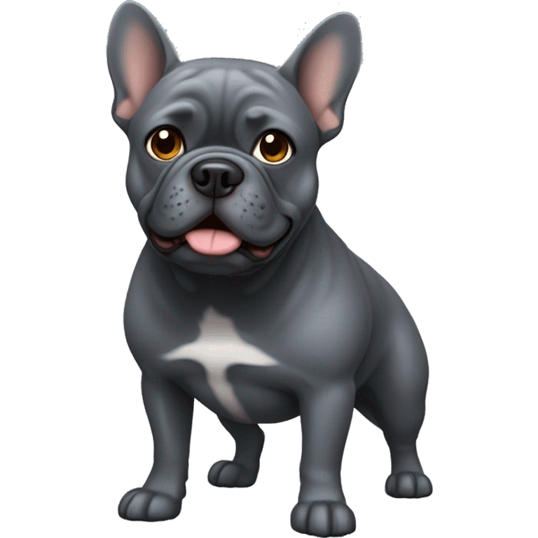 Dark Gray French buldog emoji