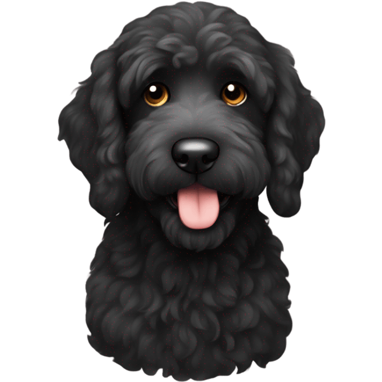 Little black labradoodle  emoji