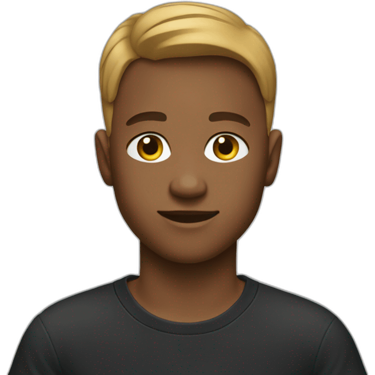 A boy wearing a black Nike T-shirt emoji