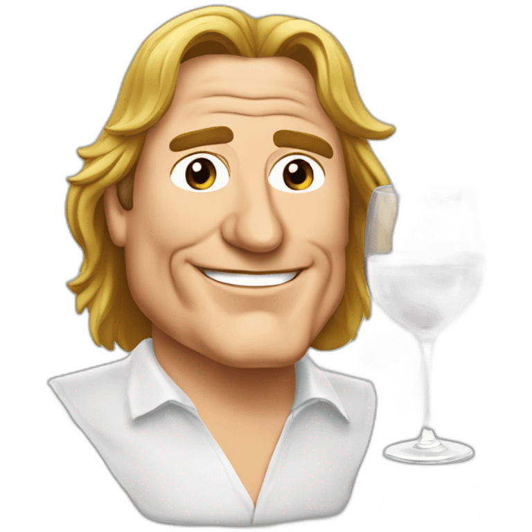 Gérard Depardieu with glass if wine in méta style emoji