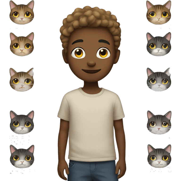 Boy with cat emoji