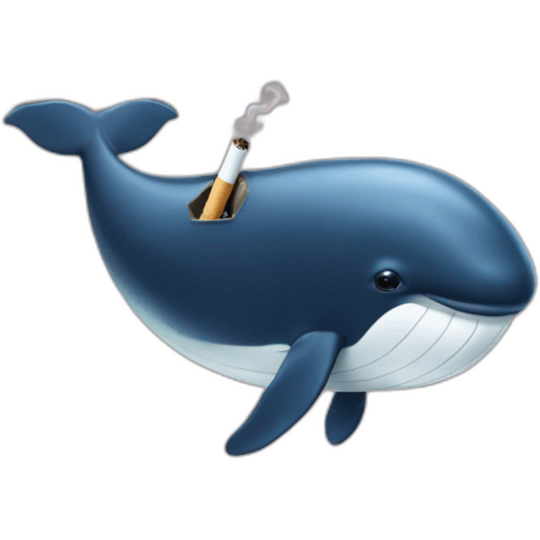 whale with cigarette emoji