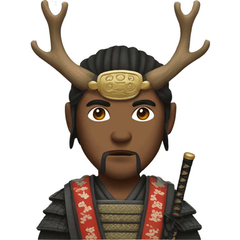 Samurai with a deer mask emoji