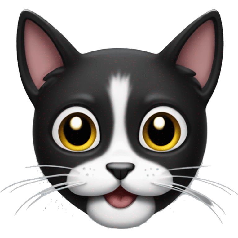 Créate a emoji the was a black cat with the moustaches white, it should is happy  emoji