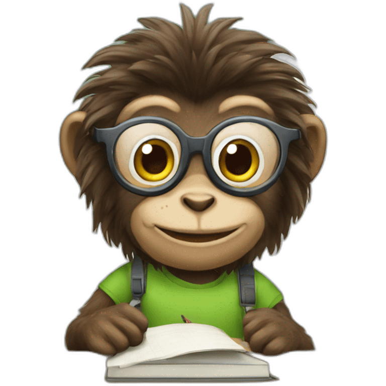 Monkeya at school emoji