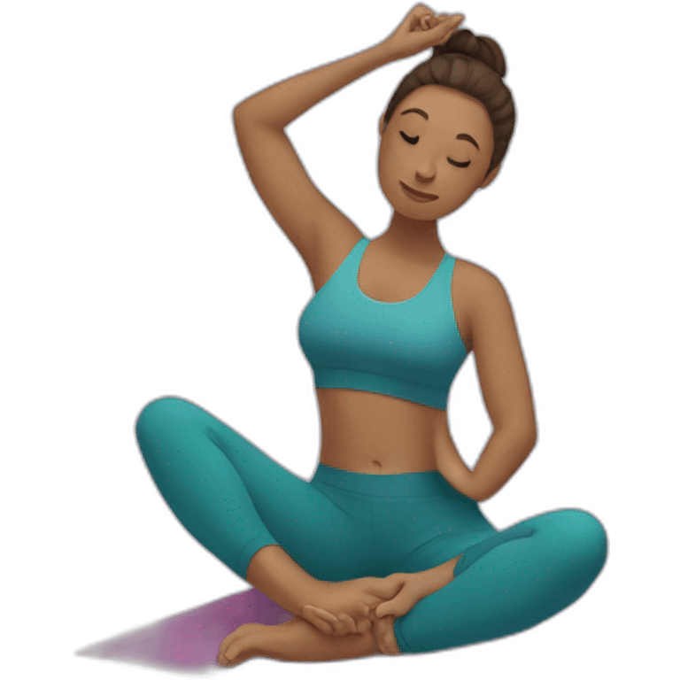 woman doing yoga in socks emoji