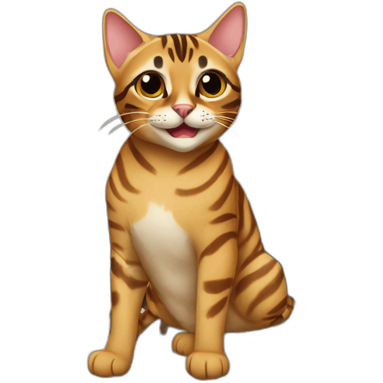 Bengal cat playng piano emoji