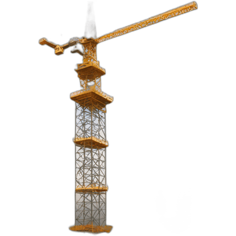 a tower in construction with a crane emoji