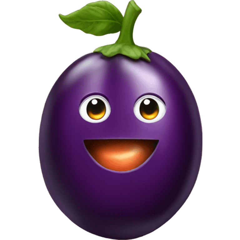 aubergine with a peach on top emoji