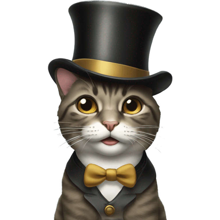 A cat with a monocle and a top hat emoji