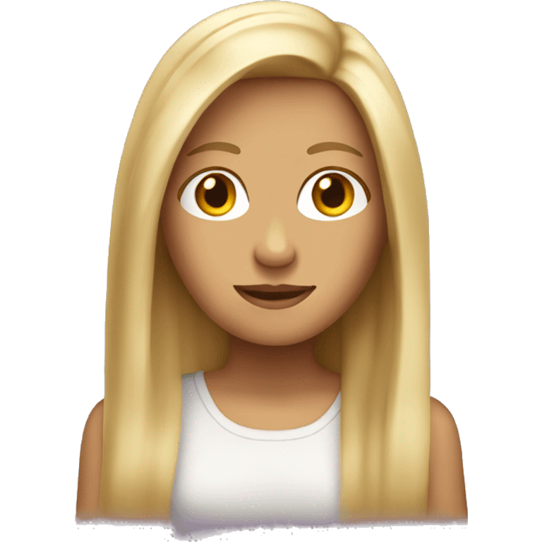 blond long straight haired woman tanned and beautiful emoji emoji