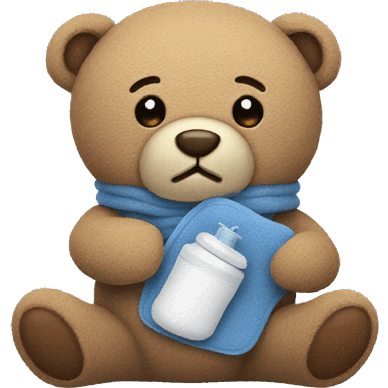 Teddy Holding a hot water bottle or heating pad  emoji