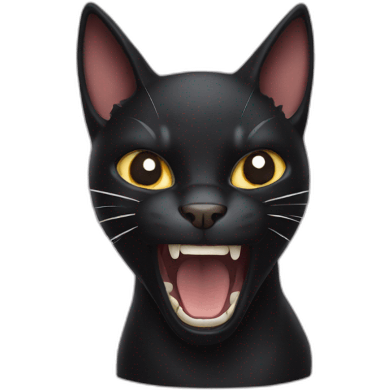 screaming black cat emoji