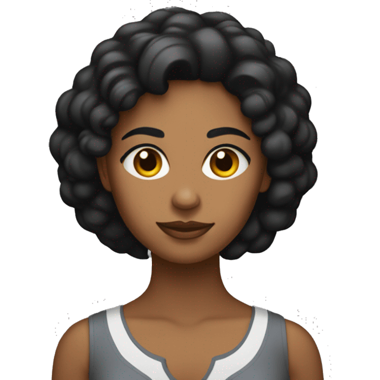 mujer morena pelo negro emoji