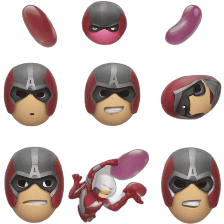 Super hero jelly bean emoji