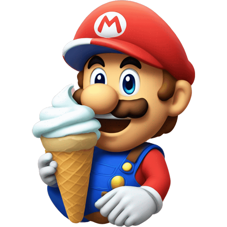 mario eating icecream emoji