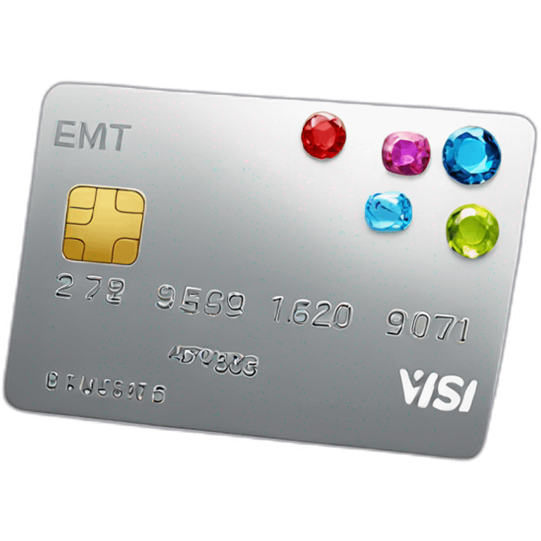 Platinum credit card with gems emoji