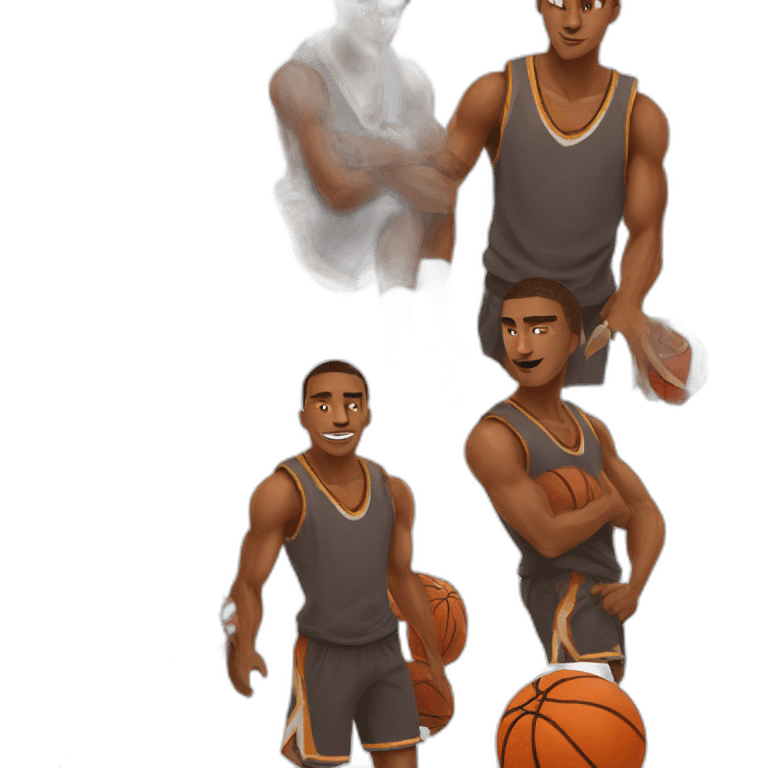 A strong  black man playing basketball 🏀 emoji