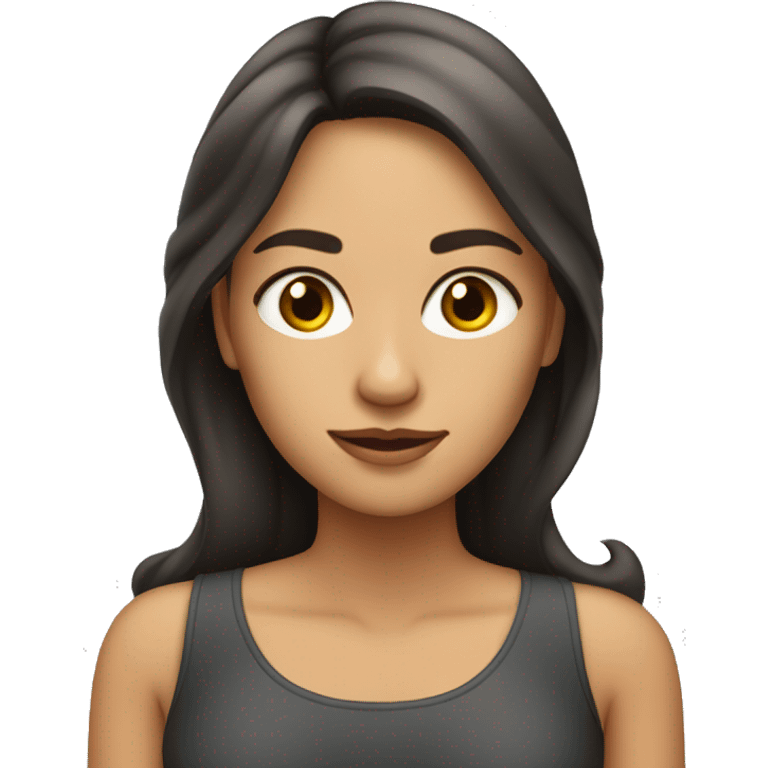 Mujer de tez clara con cabello oscuro suelto y largo y ojos claros s emoji