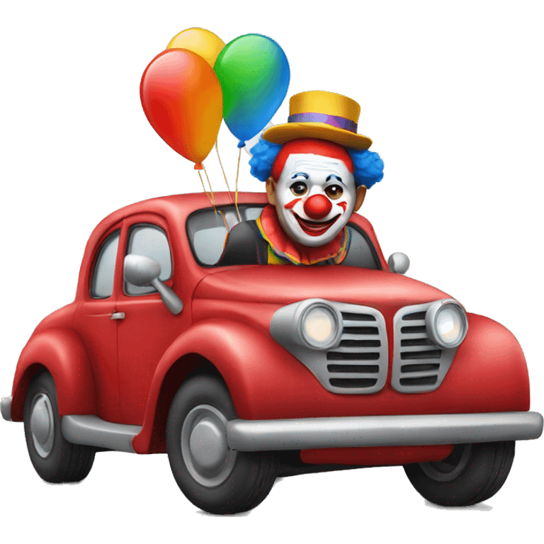 Clown on the red car emoji