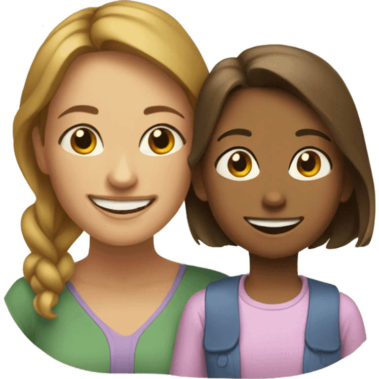 Mom and daughter smiling emoji