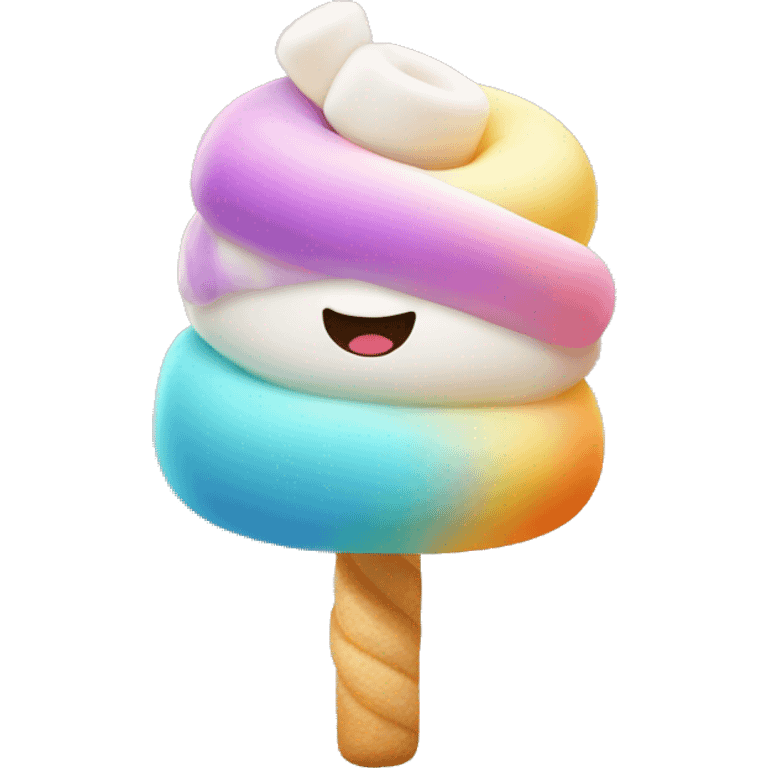 Twisty multicoloured marshmallow emoji