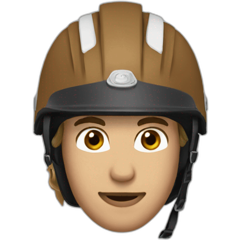 Horse rider wearing a helmet head shot emoji