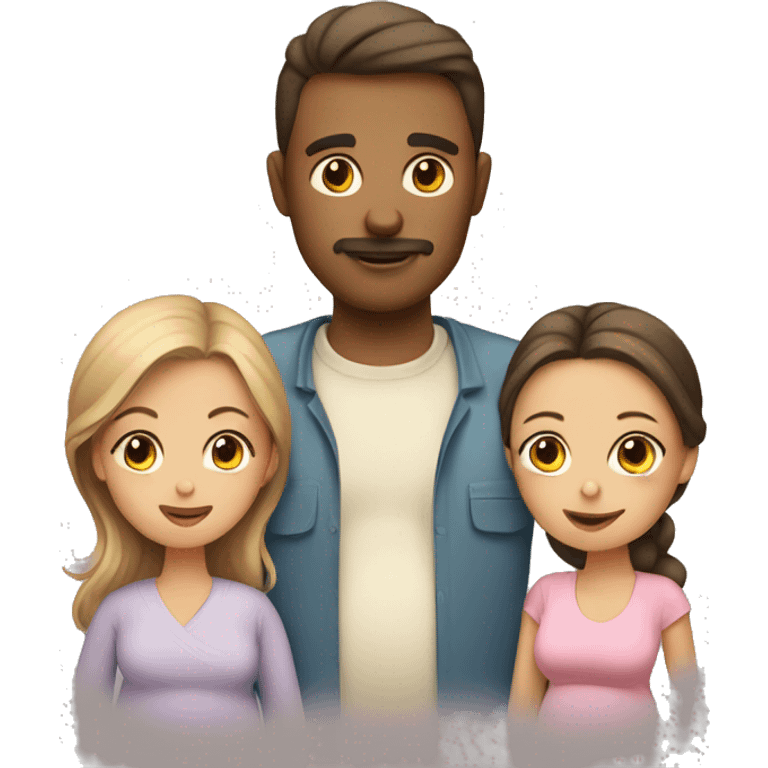 Pregnant Mum, dad, daughter   emoji