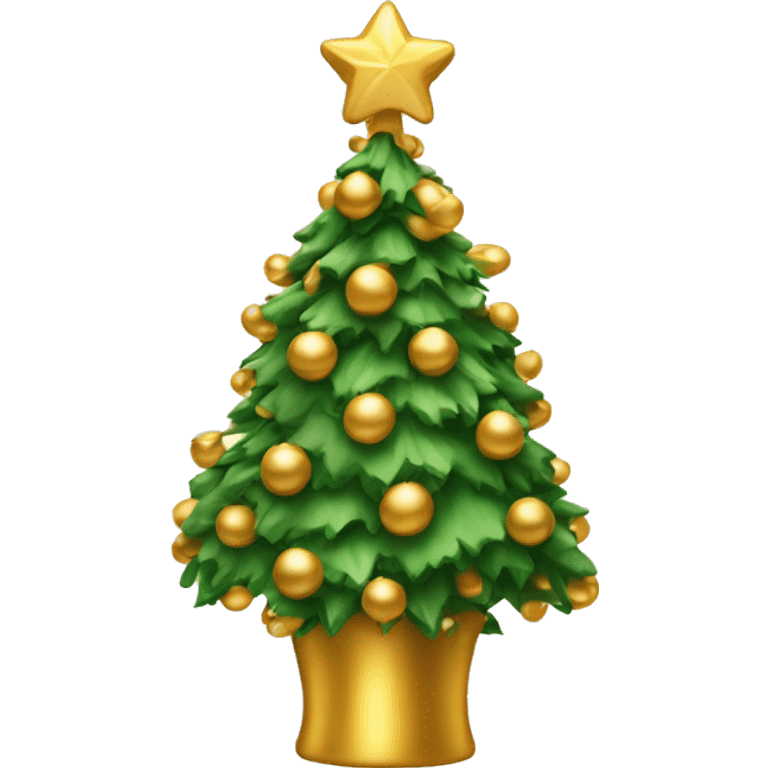 Weihnachtsbaum mit goldenen Kugeln emoji