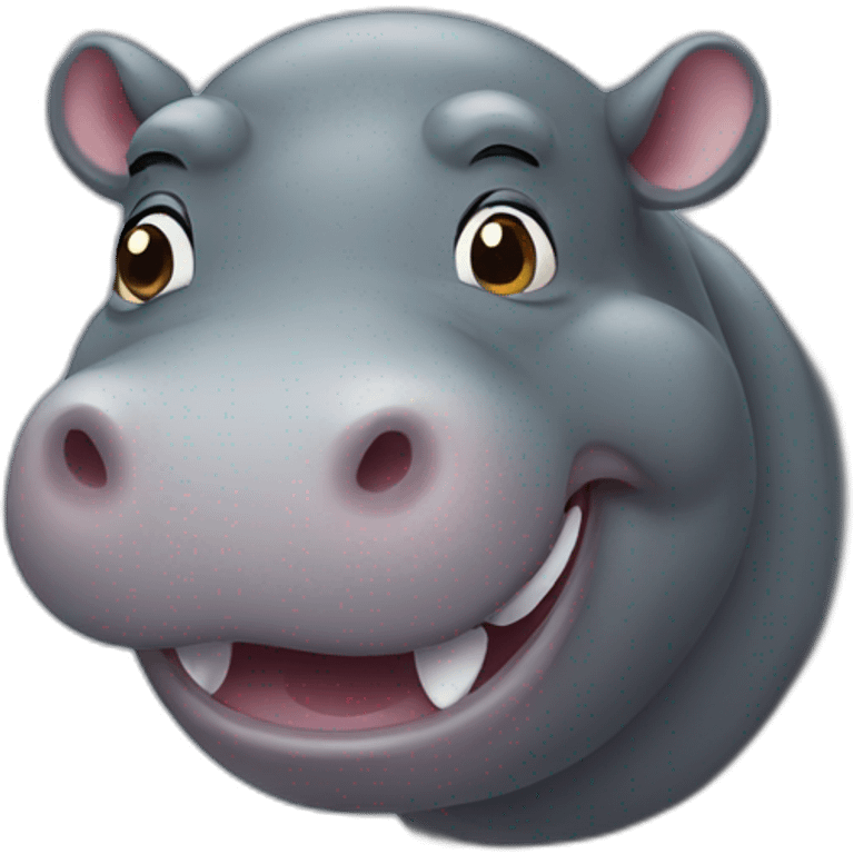 Smiling hippo emoji