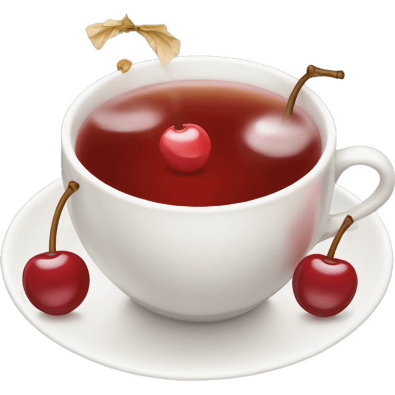 Cherry and vanilla tea emoji