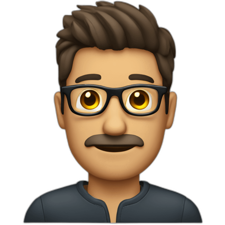 Hombre delgado con gafas y canas emoji