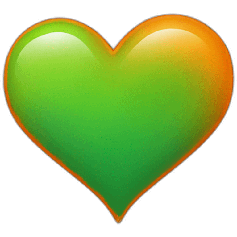 Green and Orange heart emoji