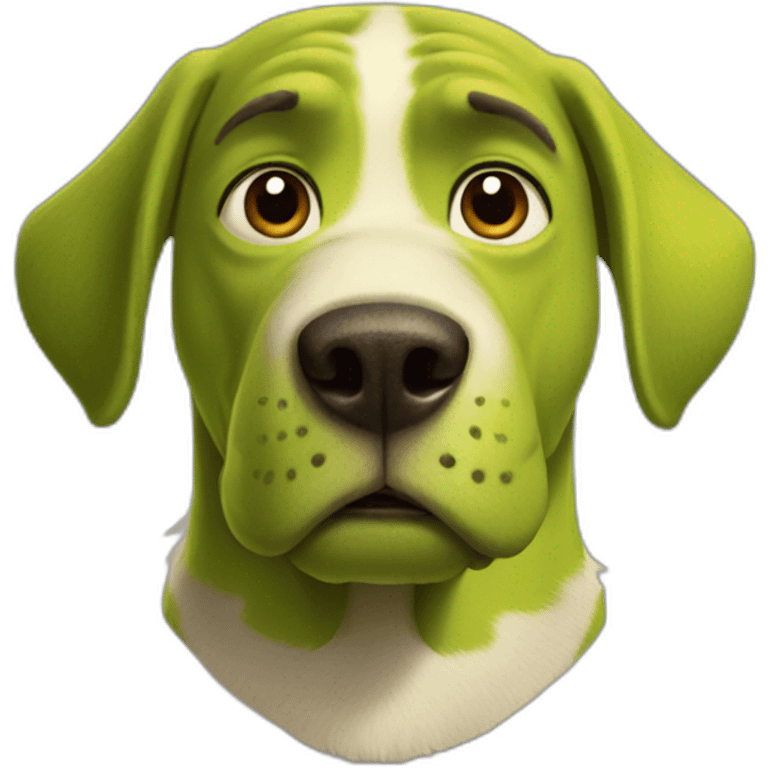 a shrek like dog emoji